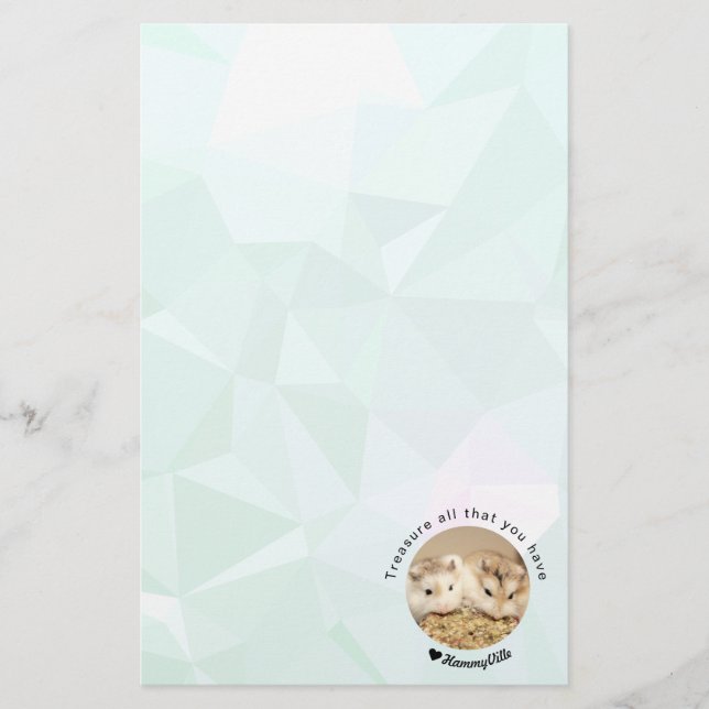 Hammyville - Cute Hamster med Motivational Quote Brevpapper (Framsida)