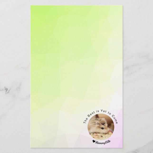 Hammyville - Cute Hamster med Motivational Quote Brevpapper (Framsida)