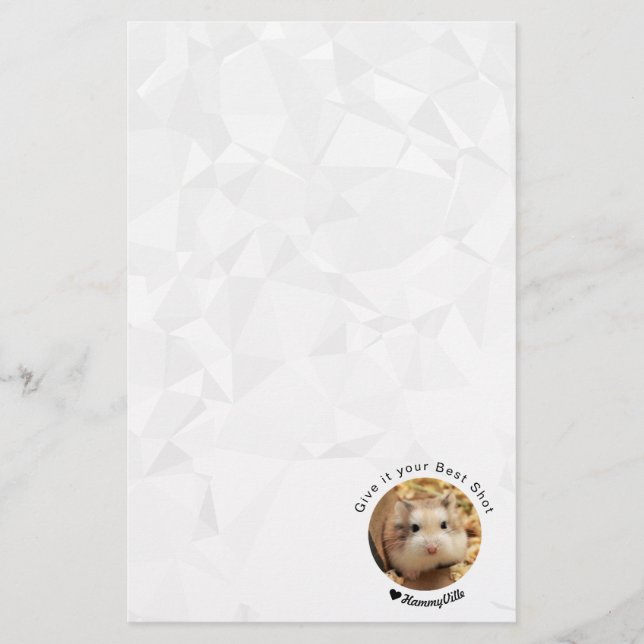 Hammyville - Cute Hamster med Motivational Quote Brevpapper (Framsida)