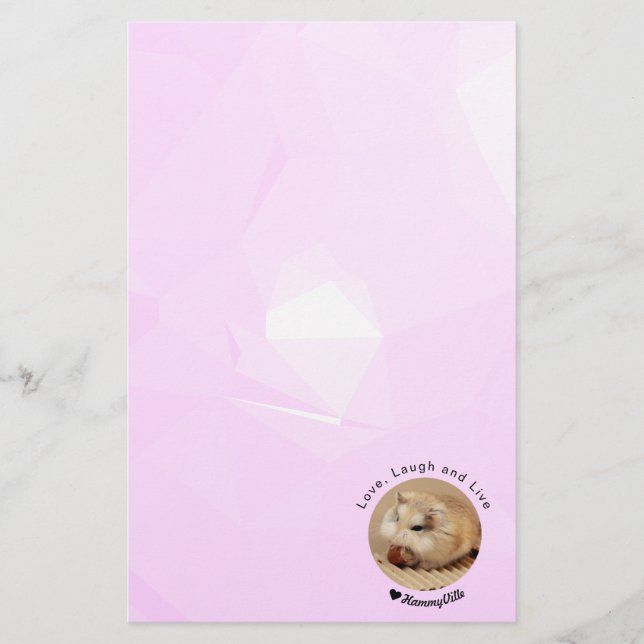 Hammyville - Cute Hamster med Motivational Quote Brevpapper (Framsida)