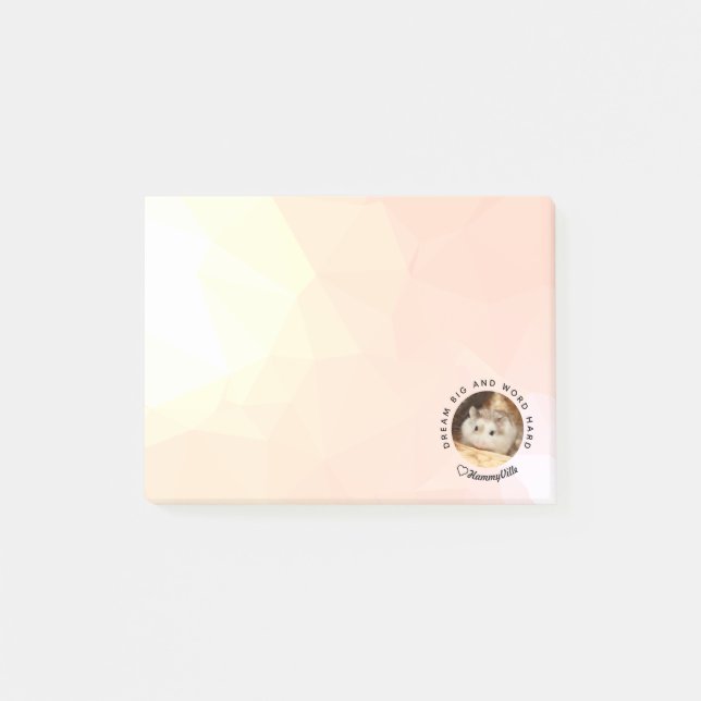 HammyVille - Cute Hamster med Motivational Quote Post-it Block (Framsida)
