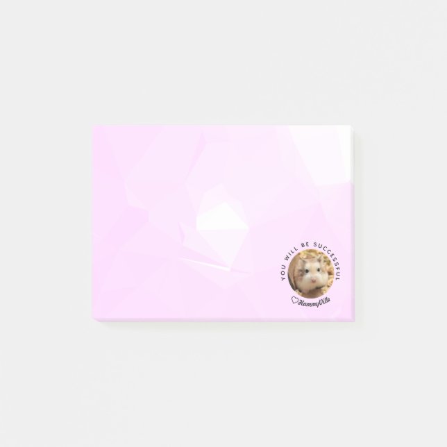 HammyVille - Cute Hamster med Motivational Quote Post-it Block (Framsida)