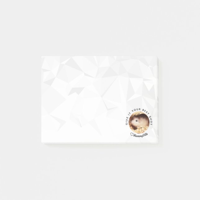 HammyVille - Cute Hamster med Motivational Quote Post-it Block (Framsida)