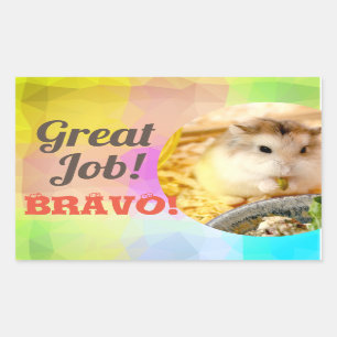 HammyVille - Cute Hamster Underbar Job Bravo Rektangulärt Klistermärke