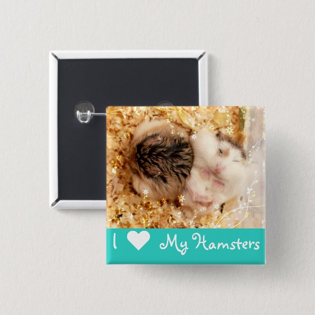 Hammyville - Cute Hamsters Knapp (Framsida & baksida)
