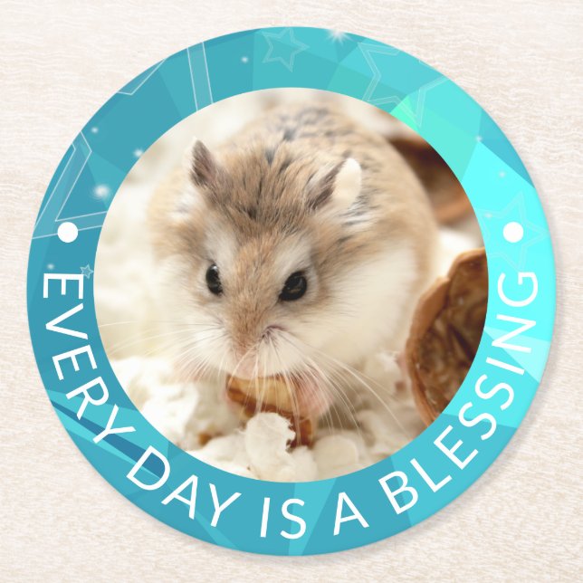 Hammyville - Cute Robo Hamster Underlägg Papper Rund (Framsidan)