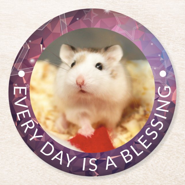 Hammyville - Cute Robo Hamster Underlägg Papper Rund (Framsidan)