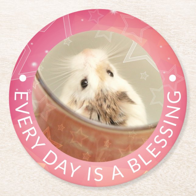 Hammyville - Cute Robo Hamster Underlägg Papper Rund (Framsidan)