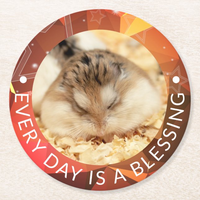 Hammyville - Cute Robo Hamster Underlägg Papper Rund (Framsidan)