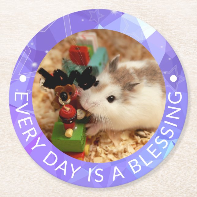 Hammyville - Cute Robo Hamster Underlägg Papper Rund (Framsidan)