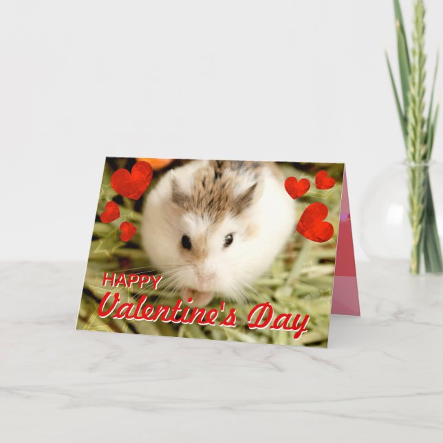 HammyVille - gullig Robo Hamstervalentin Helgkort (Framsida)