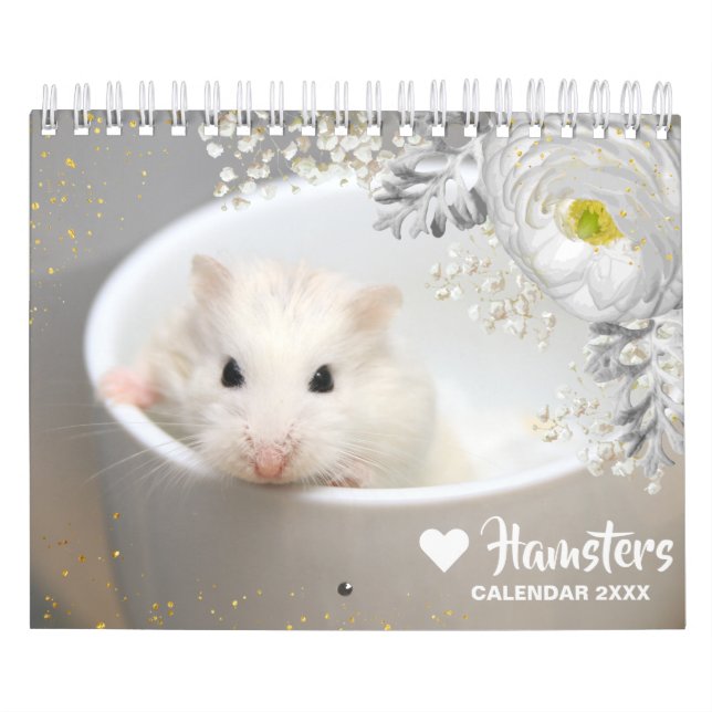 Hammyville - Motivation Cute Hamster med blommor Kalender (Omslag)