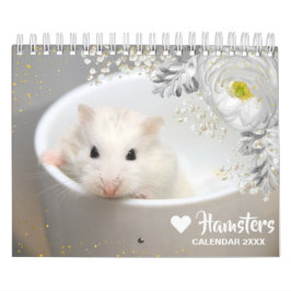 Hammyville - Motivation Cute Hamster med blommor Kalender
