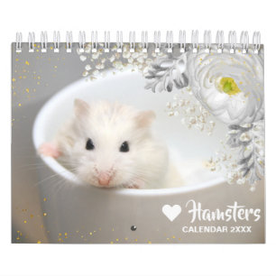 Hammyville - Motivation Cute Hamster med blommor Kalender