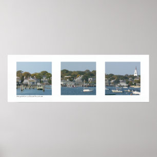 Hamn av Nantucket, Massachusetts Triptych Poster