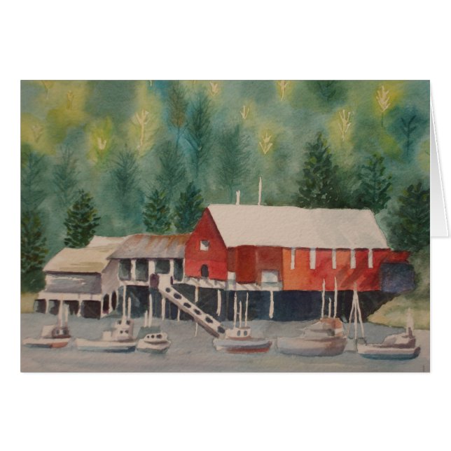 Hamn i Alaska Hälsningskort (Framsidan Horizontal)