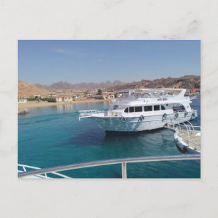 Hamn med jakter i hamnen i Sharm el Sheikh Vykort