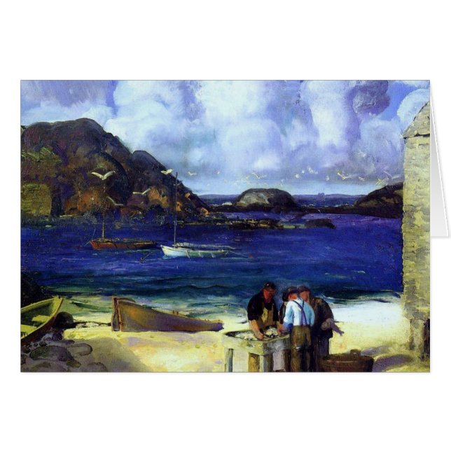 Hamn på Monhegan Hälsningskort (Framsidan Horizontal)