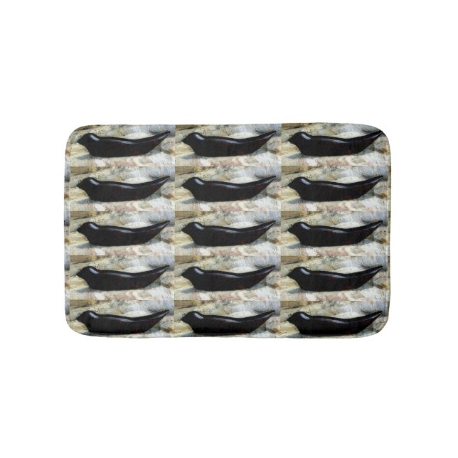 Hamn sälar har lämnat badrumsmatta (Framsidan)