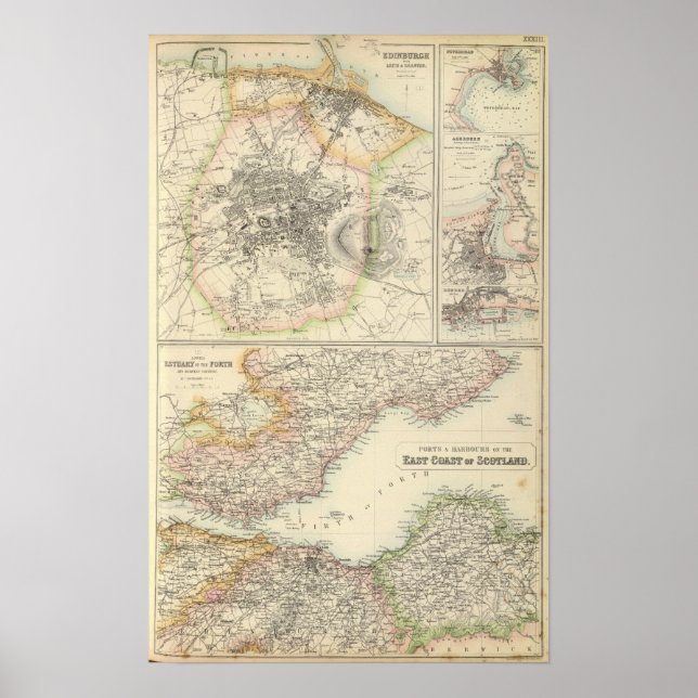 Hamnar och hamnar Öster Kusten i Skottland Poster (Framsidan)