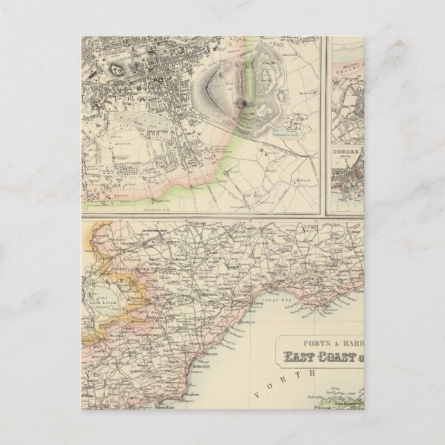 Hamnar och hamnar Öster Kusten i Skottland Vykort (Framsida)