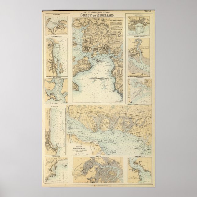 Hamnar och hamnar söder om Englands Kusten Poster (Framsidan)