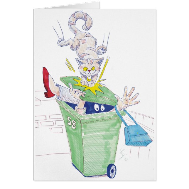 Hämnd av wheelietunnakatten! hälsningskort (Framsidan)
