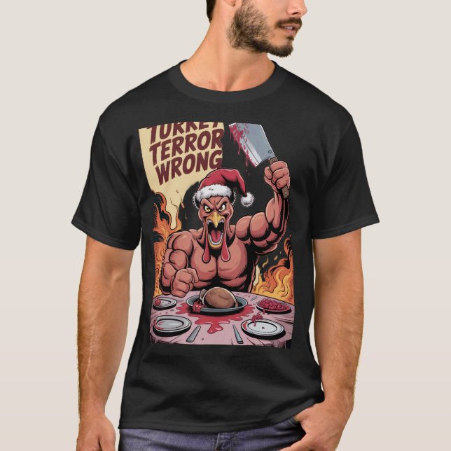 Hämnd Kalkon Terror T Shirt (Framsida)