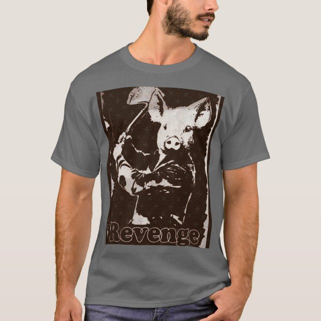 Hämnd vegetariancäsium familj retro t shirt (Framsida)