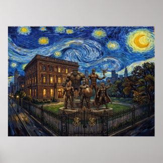 Hämndarnas herrgård Starry Night Serietidningsland Poster