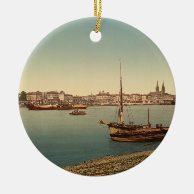 Hamnen, Bordeaux, frankrike Julgransprydnad Keramik (Framsidan)