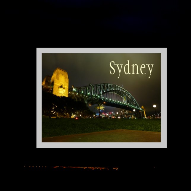 Hamnen Bridge på natten, Sydney, Australien Postca Vykort (Skapare uppladdad)