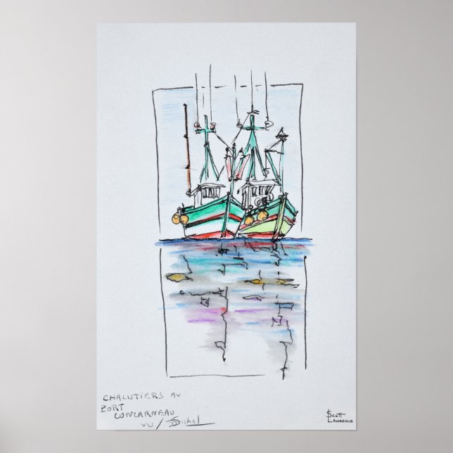Hamnen Concarneau | Bretagne, Frankrike Poster (Framsidan)