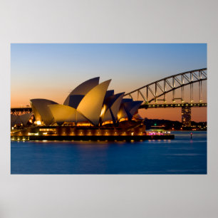 Hamnen för Sydney operahus & Sydney överbryggar Poster