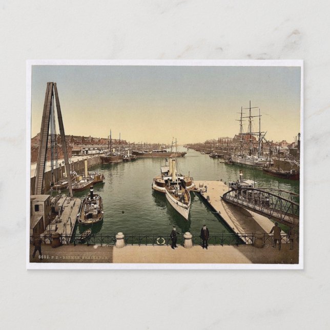 Hamnen (fri hamn), Bremen, Tyskland klassisk bh Vykort (Framsida)