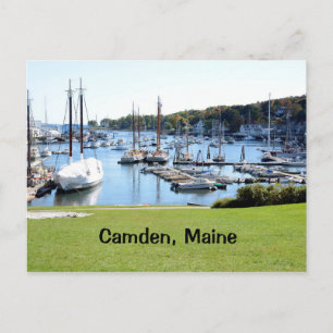 Hamnen i Camden, Maine Vykort