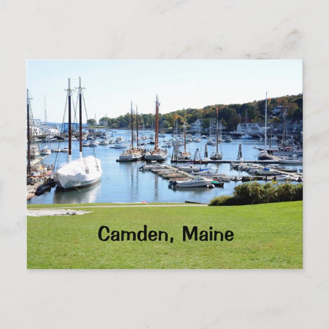 Hamnen i Camden, Maine Vykort (Framsida)