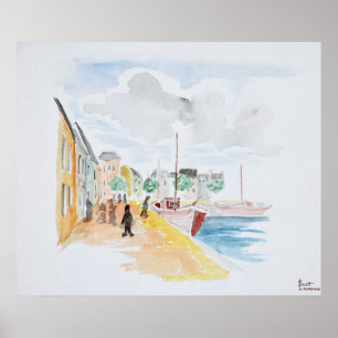 Hamnen i Concarneau Bretagne, Frankrike Poster