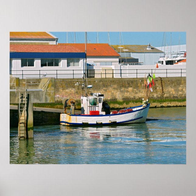 Hamnen i l'Herbaudière i Frankrike Poster (Framsidan)