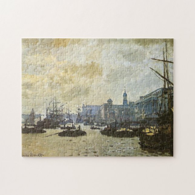 Hamnen i London Monet Fine Art Pussel (Horisontell)