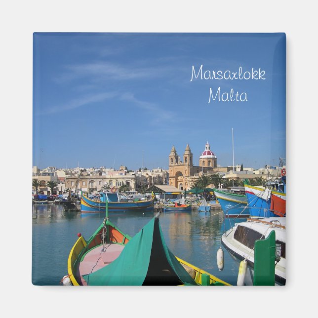 Hamnen i Marsaxlokk Magnet (Framsidan)
