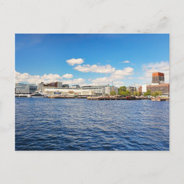 Hamnen i Oslo, Norge Vykort (Framsida)