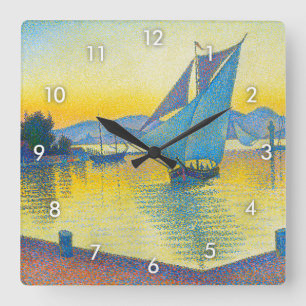 Hamnen i Sunset, Signac Fyrkantig Klocka