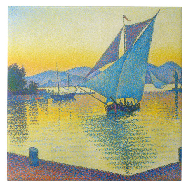 Hamnen i Sunset, Signac Kakelplatta (Framsidan)