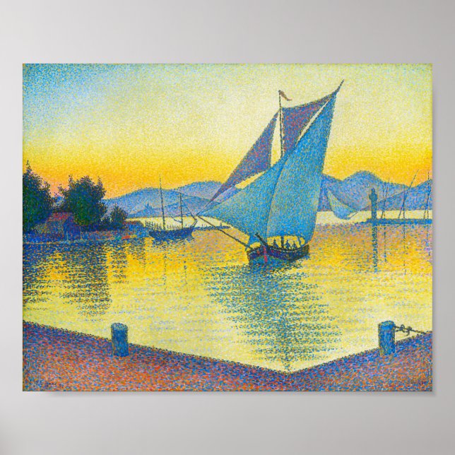 Hamnen i Sunset, Signac Poster (Framsidan)