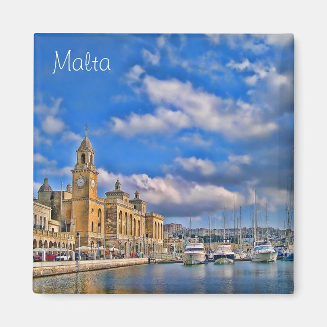 Hamnen på Malta Magnet (Framsidan)