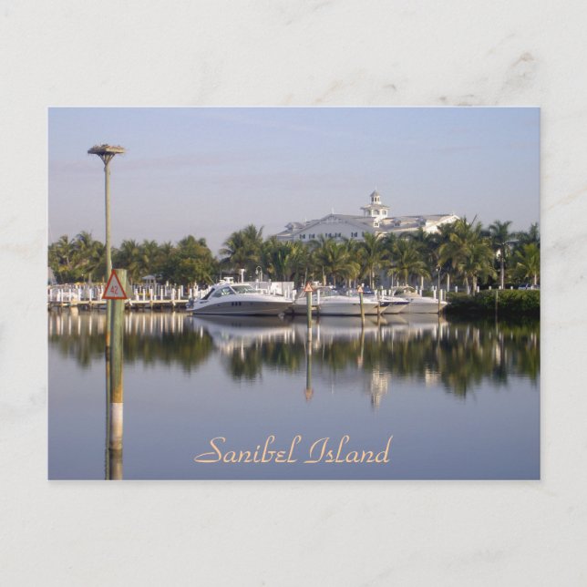 Hamnen på Sanibel Island, Florida Vykort (Framsida)