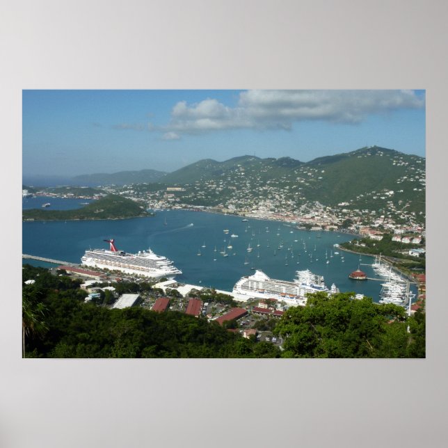 Hamnen på St. Thomas Amerikanska Jungfruöarna Poster (Framsidan)