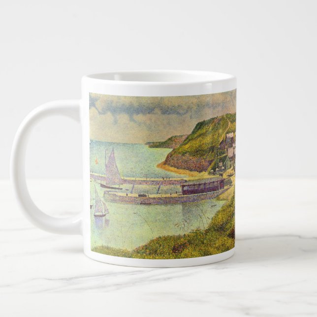 Hamnen Port-en-Bessin Högtvatten av Georges Seurat Jumbo Mugg (Vänster)