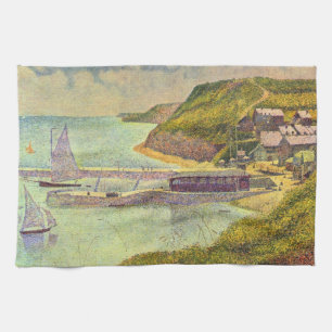Hamnen Port-en-Bessin högvatten av Georges Seurat Kökshandduk